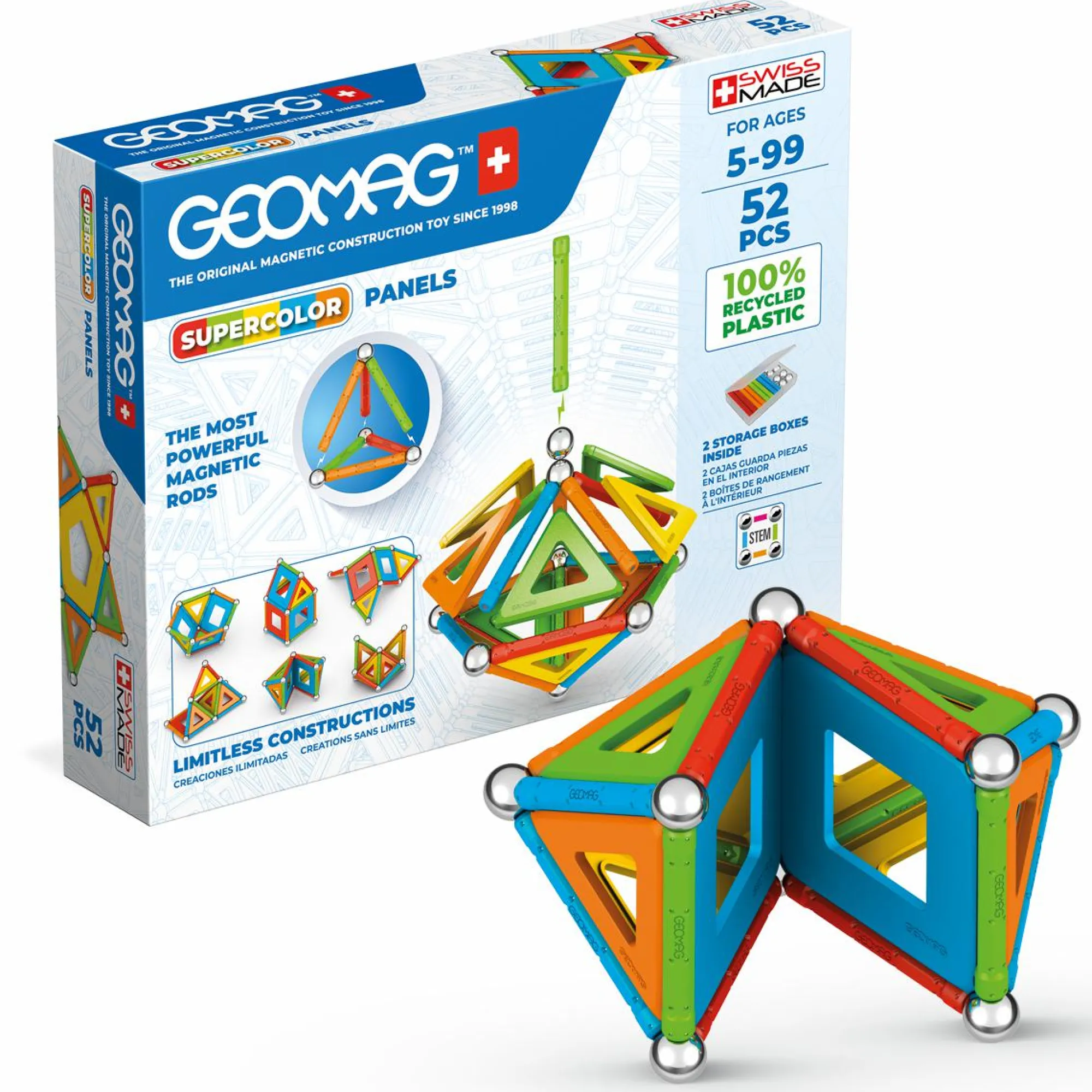 Geomag 378 supercolor panels recycled 52 pcs> Giochi Stem