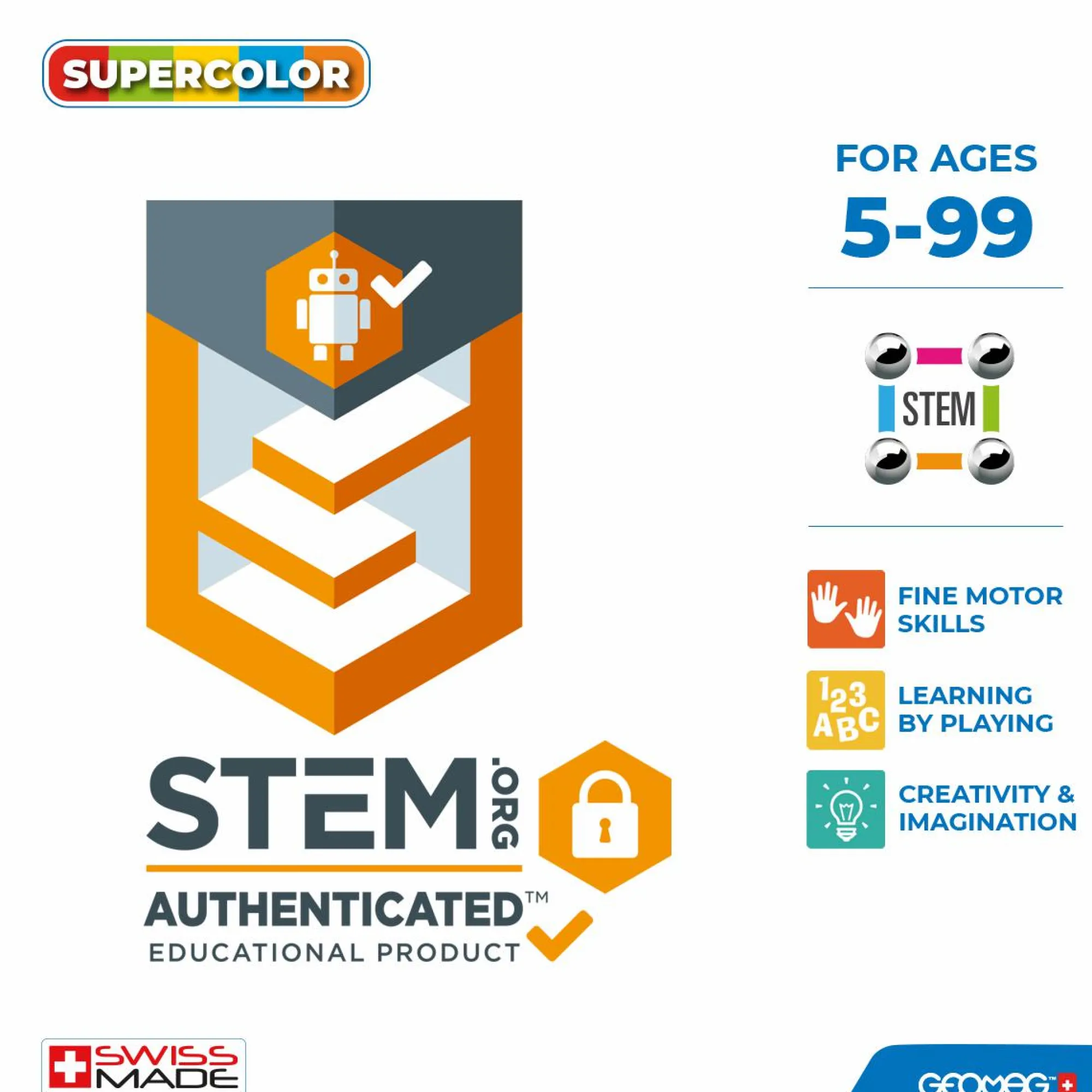 Geomag 378 supercolor panels recycled 52 pcs> Giochi Stem