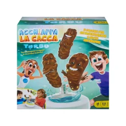 MATTEL GAMES ​acchiappa la cacca turbo, gioco per bambini con water giocattolo, 3 pezzi di cacca, 1 dado e istruzioni; giocattolo per bambini dai 5 anni in su> Giochi Di Società Per Bambini