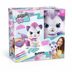ROCCO GIOCATTOLI Airbrush plush – peluche gattino – libera la fantasia> Kit Artistici E Pittura