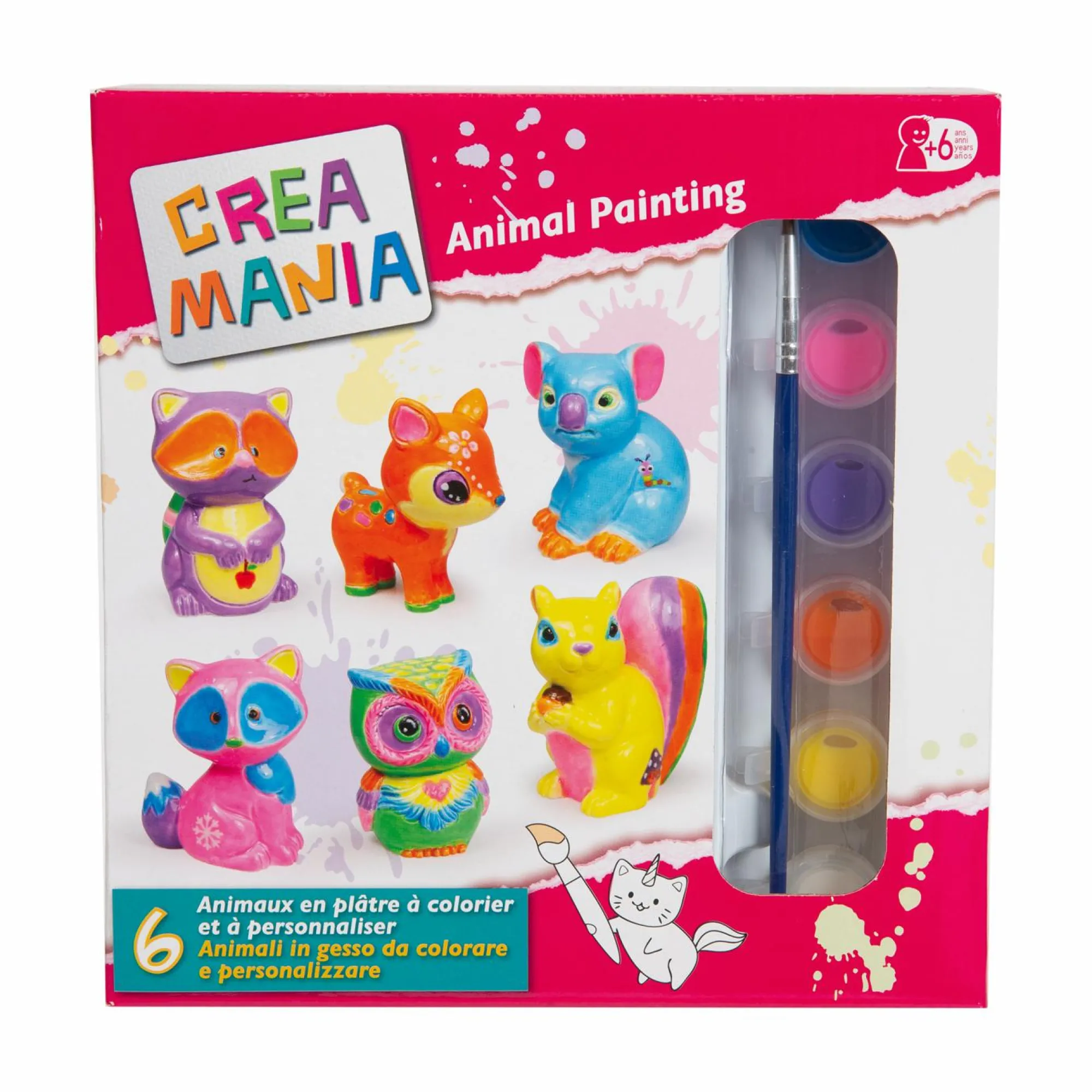 CREA MANIA Animal painting – colora animaletti in gesso> Kit Artistici E Pittura