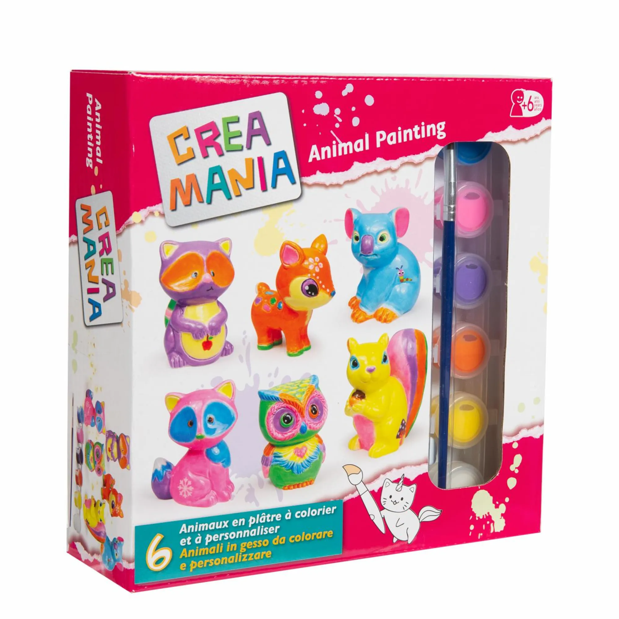 CREA MANIA Animal painting – colora animaletti in gesso> Kit Artistici E Pittura