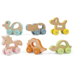 WOOD 'N' PLAY Animaletti su ruote in legno assortiti – wood “n” play> Giochi Educativi In Legno