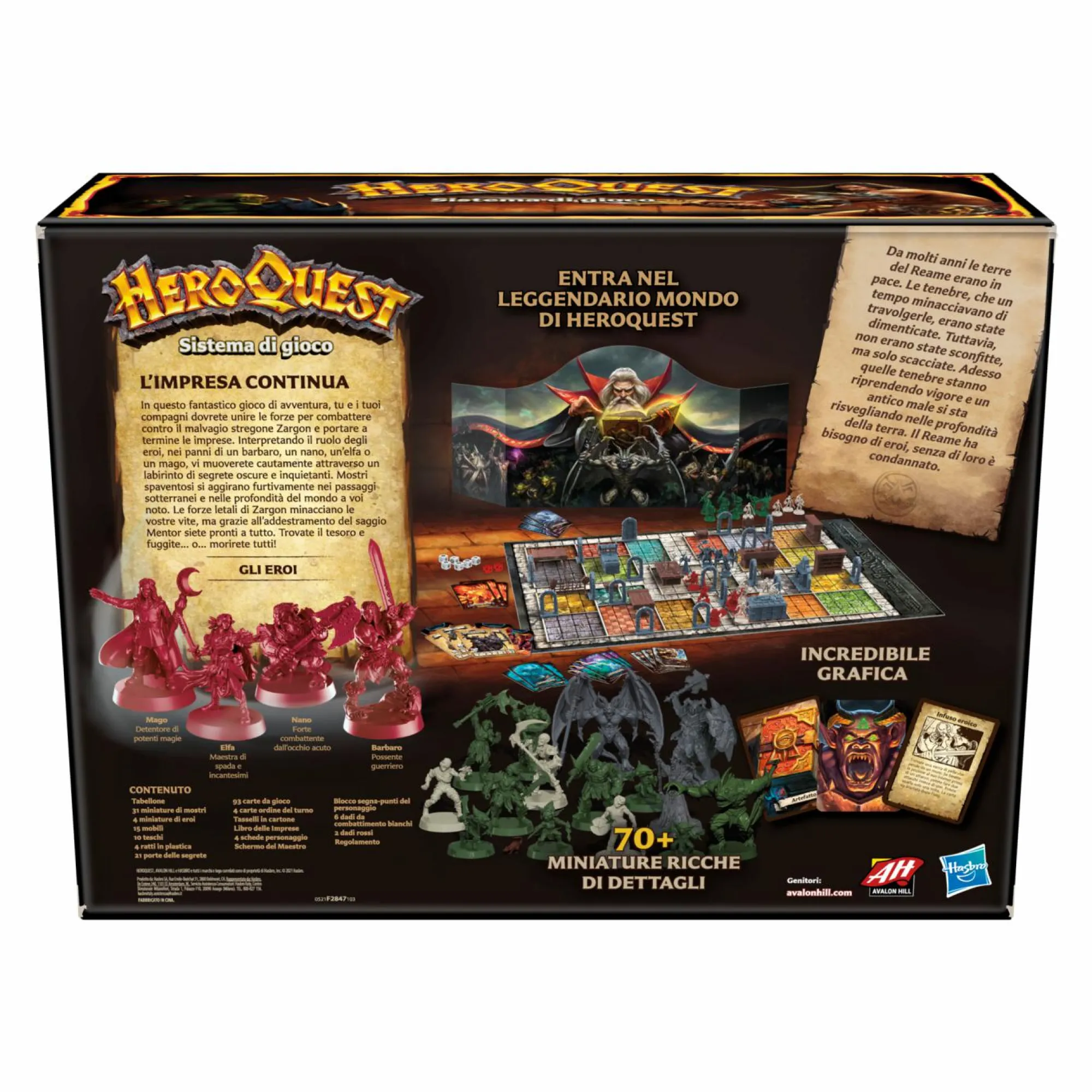 HASBRO GAMING Avalon hill – heroquest, gioco di avventura fantasy con oltre 65 miniature, dai 14 anni in su, per 2-5 giocatori (versione italiana)> Giochi Da Tavolo Per Adulti E Carte Collezionabili|Giochi Di Strategia
