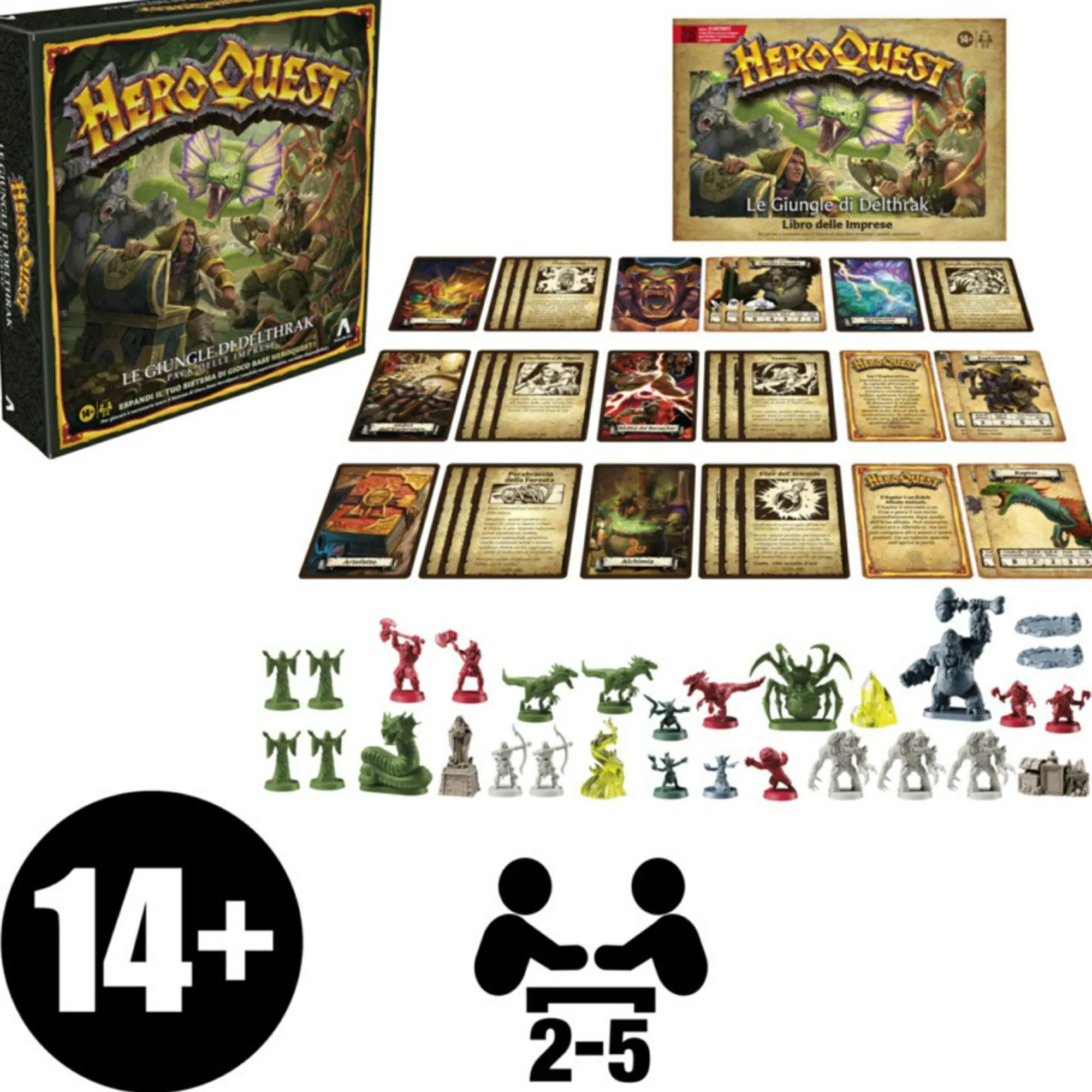 HASBRO GAMING Avalon hill, heroquest, pack delle imprese le giungle di delthrak, per giocare è necessario avere il sistema di gioco base heroquest> Giochi Escape Room Ed Enigmi