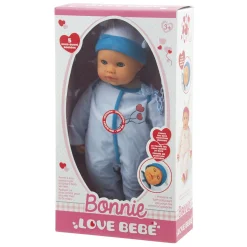 LOVE BEBE' Bambola bonnie 48 cm con suoni  assortita in blu e rosa – love bebè><noscript><img width=