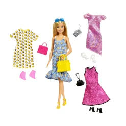 Barbie – bambola bionda alla moda, set con abiti fashion e accessori> Fashion Dolls