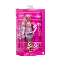 Barbie – bambola deluxe style n.1, con capelli rosa e abito core rosa lucido, accessori inclusi><noscript><img width=