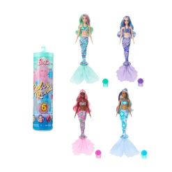 Barbie – color reveal serie sirena, bambola con corpetto cambia colore, 6 accessori a sorpresa – assortita> Fashion Dolls