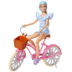 Barbie – divertimento in giardino, set con 3 bambole, 2 cuccioli, bicicletta, skateboard e accessori><noscript><img width=