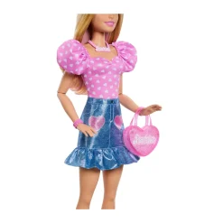 Barbie – grande amica, bambola bionda alta 71 cm con top rosa, gonna in denim e stivali da cowboy, accessori inclusi><noscript><img width=