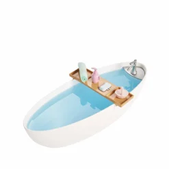 Barbie – vasca relax playset, con 1 bambola, 1 cucciolo, coriandoli di sapone colorati e accessori, giocattolo per bambini, 3+ anni, hkt92><noscript><img width=