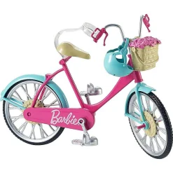 Barbie bicicletta per bambole con casco e accessori> Camper E Veicoli Per Bambole
