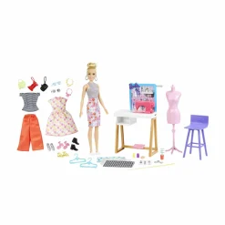 Barbie ,  playset atelier con bambola stilista, outfit alla moda e tantissimi accessori, giocattolo per bambini 3+ anni> Fashion Dolls