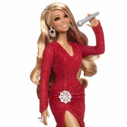 Barbie signature – mariah carey, bambola da collezione per celebrare il natale, con scintillante abito rosso e accessori argentati> Fashion Dolls