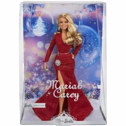 Barbie signature – mariah carey, bambola da collezione per celebrare il natale, con scintillante abito rosso e accessori argentati><noscript><img width=