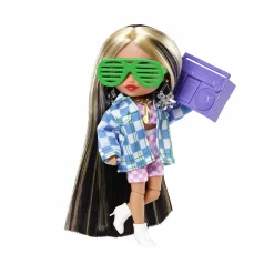 Barbie -extra minis mini bambola articolata con giacca a quadri e morbidi capelli bicolore, giocattolo per bambini 3+ anni, hgp64><noscript><img width=