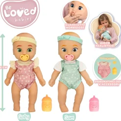 Be loved babies sam & baby – bambola realistica come un bambino vero assortita – 38 cm> Bambolotti