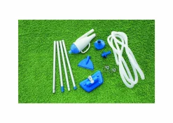 Bestway aspiratore funziona con pompe da 2.006 lt/h e superiori, tubo da mt. 6 e mm. 32  di diametro incluso, ideale per tutte le piscine, asta in alluminio in 4 sezioni, 3 adattatori> Piscine Da Giardino