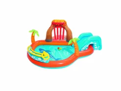 Bestway play center vulcano 265x265x104 cm con fondo gonfiabile, scivolo, spruzzo, gioco con anello e palline> Gonfiabili Per Bambini