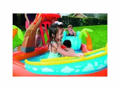 Bestway play center vulcano 265x265x104 cm con fondo gonfiabile, scivolo, spruzzo, gioco con anello e palline> Gonfiabili Per Bambini