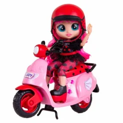 CRY BABIES Bff lady con scooter, bambola alla moda, capelli lunghi e colorati e accessori con scooter super fashion a ruote girevoli><noscript><img width=