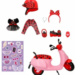 CRY BABIES Bff lady con scooter, bambola alla moda, capelli lunghi e colorati e accessori con scooter super fashion a ruote girevoli><noscript><img width=
