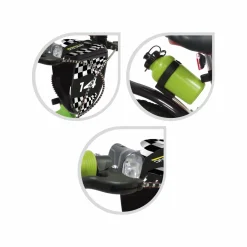 SUN&SPORT Bicicletta 14″ – verde – bauletto, cestello e disco colorato nella ruota anteriore inclusi – adatta per  bambini dai 5-7 anni><noscript><img width=