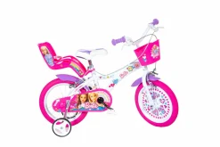 Barbie Bicicletta 14″. disco ruota, stabilizzatori, porta bambola e cestino anteriore – adatta dai 5 ai 7 anni> Biciclette Per Bambini
