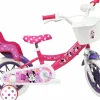 Minnie Bicicletta da 12 pollici di , con stabilizzatori laterali, cestino anteriore personalizzato> Biciclette Per Bambini