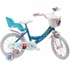 Disney Bicicletta misura da 16 pollici frozen con cestino e portabambole – adatta per bambini 4-6 anni> Biciclette Per Bambini
