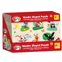 LISCIANI Bing maxi puzzle sagomato in legno – display da 6 con personaggi iconici> Primi Apprendimenti|Puzzle 3D