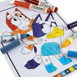 BLUEY album colora con i numeri, con 16 pagine e 6 pennarelli lavabili – 3+ – crayola><noscript><img width=