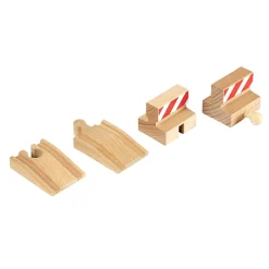 BRIO ferrovia rampa e stop – set 4 pezzi – binari in legno per trenini> Veicoli In Legno
