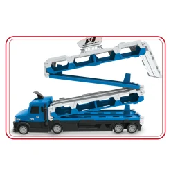 MOTOR & CO. Camion della polizia motor&co. 2 in 1 -trasportatore e pista con lanciatore, trasporta e gareggia!><noscript><img width=