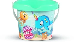 Carriola con set mare happy fish composto da secchiello decorato annaffiatoio setaccio paletta rastrello e una formina> Giocattoli Mare