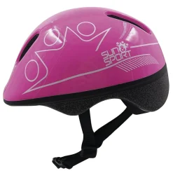 SUN&SPORT Casco rosa da pattinaggio e bicicletta per bambini – regolabile, traspirante, sicuro – taglia 50-52 cm> Accessori Per Attività Sportive