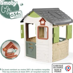 SMOBY Casetta life jura lodge per bambini – gioco all’aperto resistente e sicura – 2+><noscript><img width=