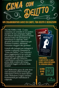 GOLIATH Cena con delitto, gioco di carte collaborativo, scopri l’assassino insieme ai tuoi amici, dai 14 anni in su><noscript><img width=