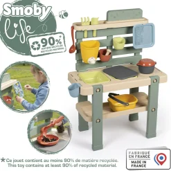 SMOBY Centro giardinaggio life per bambini – cucina da esterno con accessori, resistente e realistica> Centri Gioco