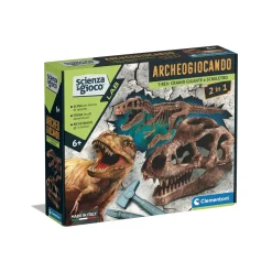 CLEMENTONI – 19324 – archeogiocando kit t-rex 2in1> Giochi Scientifici