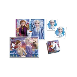 Disney Clementoni – 18292 – edukit 4 in 1  frozen  con un puzzle da 30 pezzi e uno da 48, un memo e sei cubi> Primi Apprendimenti