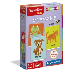 SAPIENTINO Clementoni – 16433 – montessori baby che verso fa 48 carte tattili> Primi Apprendimenti