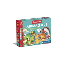 SAPIENTINO Clementoni – montessori baby – gli animali 3 in 1> Primi Apprendimenti