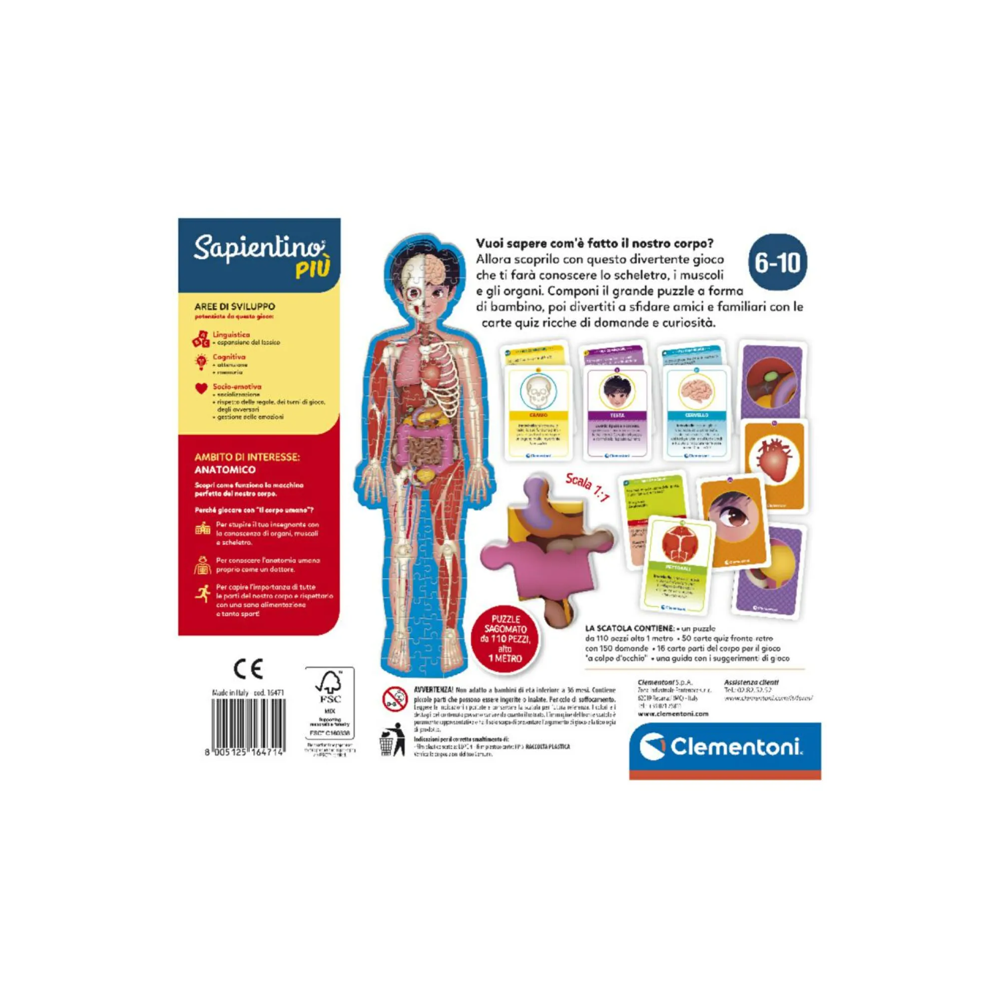 SAPIENTINO Clementoni – piu – corpo umano> Primi Apprendimenti