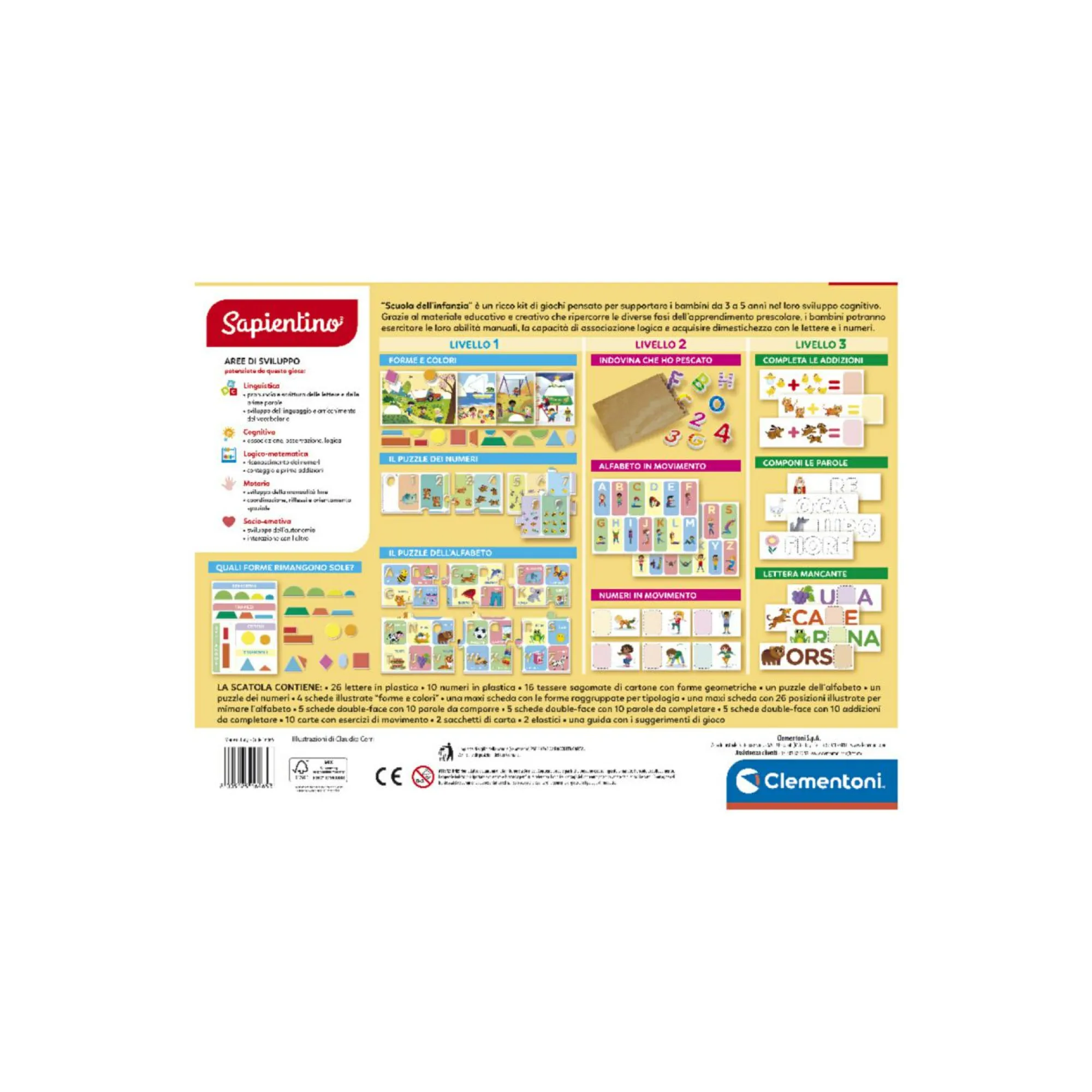 SAPIENTINO Clementoni – raccolta giochi scuola dell’infanzia> Primi Apprendimenti