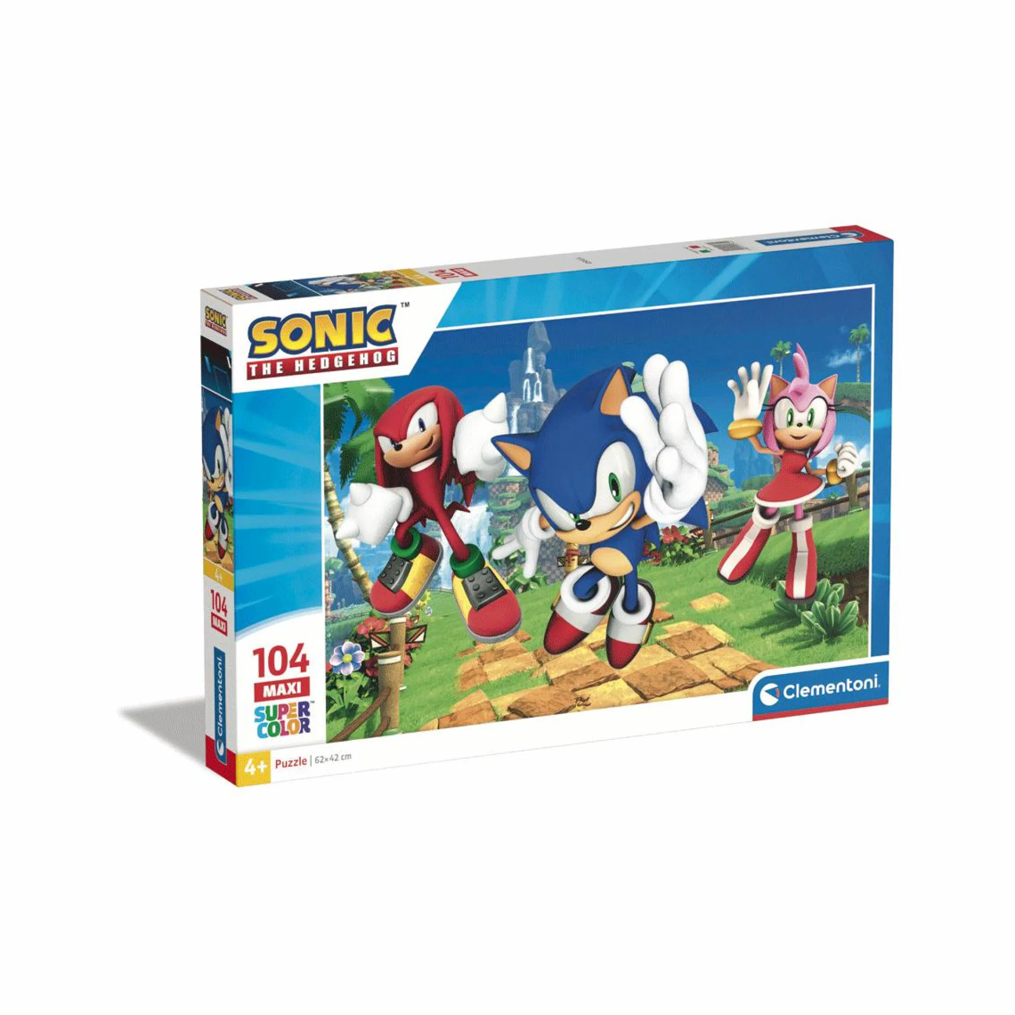 CLEMENTONI – supercolor puzzle sonic – 104 pezzi, 25764> Puzzle Per Bambini