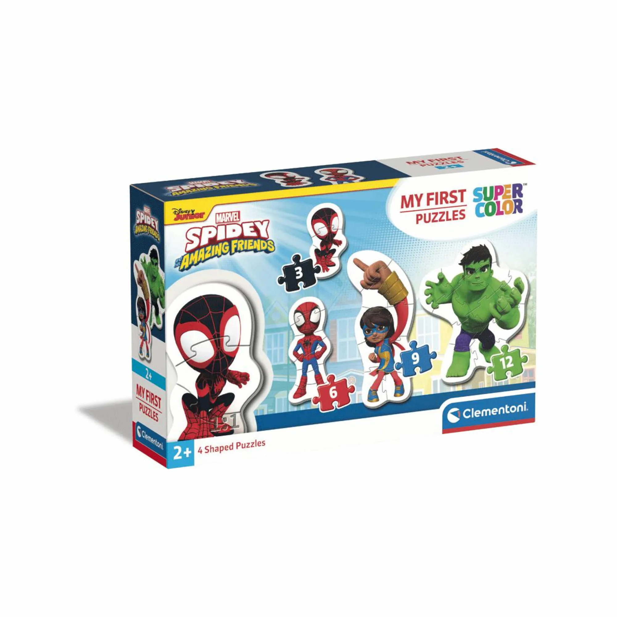 CLEMENTONI – supercolor puzzle marvel spidey and his amazing friends – 3+6+9+12 pezzi, 20836> Puzzle Per Bambini