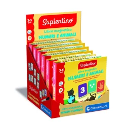 SAPIENTINO Clementoni libro magnetico numeri e animali 16493 – gioco educativo numeri e animali – assortito> Giochi Educativi In Legno