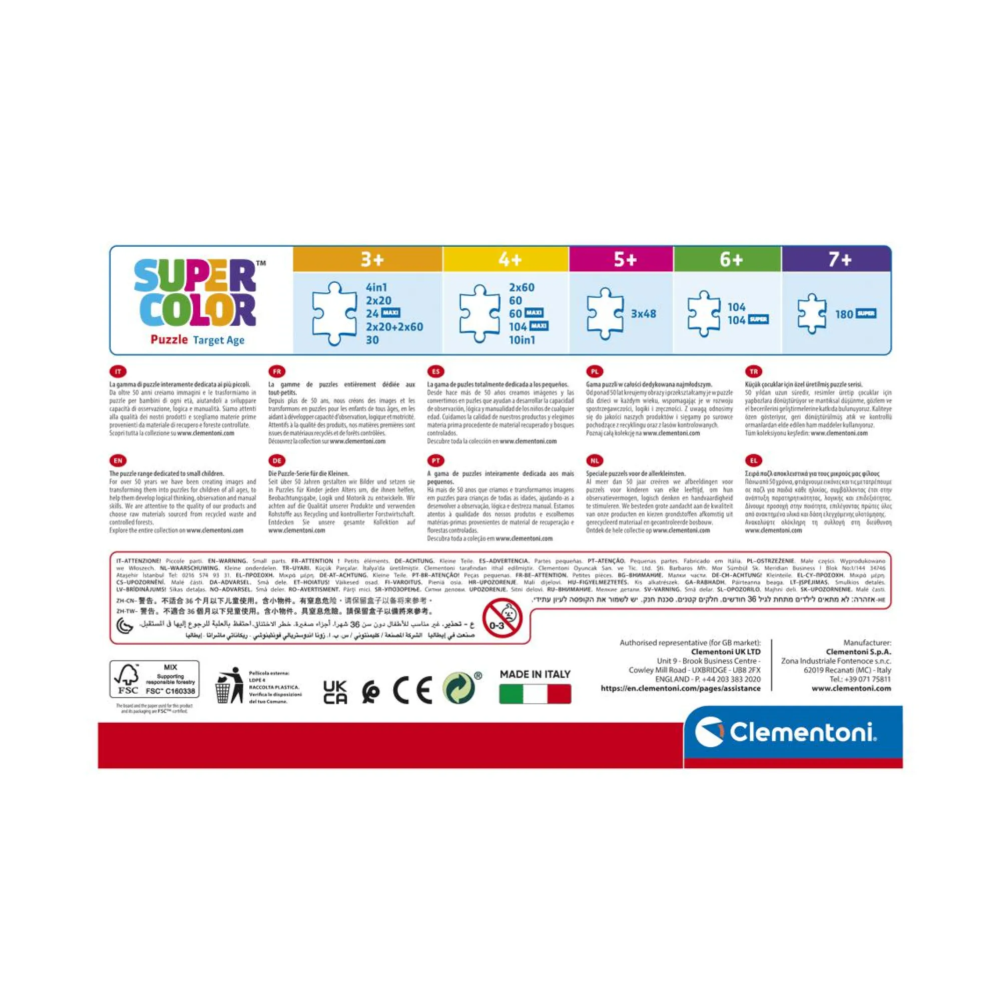 CLEMENTONI supercolor puzzle paw patrol – 1×12 + 1×16 + 1×20 + 1×24 pezzi, puzzle bambini 3 anni> Puzzle Per Bambini